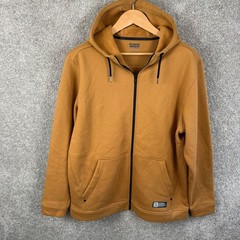 Alaskan Hardgear Duluth Trading Co Mens Large Full Zip Hoodie Ochre Brown Cotton