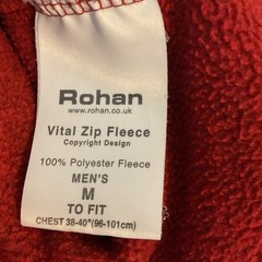 Rohan Vital Zip Fleece Mens Medium Red 1/4 Zip Jumper Outdoor Walking Hiking