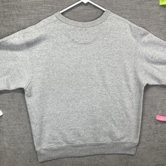 Champion Sweatshirt Mens L Gray Small C Logo Fleece Pullover Solid Crewneck