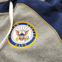 US Services Brigade United States Navy Military Zip Hooded Sweatshirt Large Mens