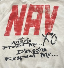 Vlone x NAV Demons Protected By Angels Hoodie Men’s 2XL White Cotton Polyester