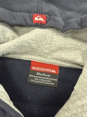 Vintage Quiksilver Hoodie Mens Medium Blue Boardriding Graphic Skate Surf