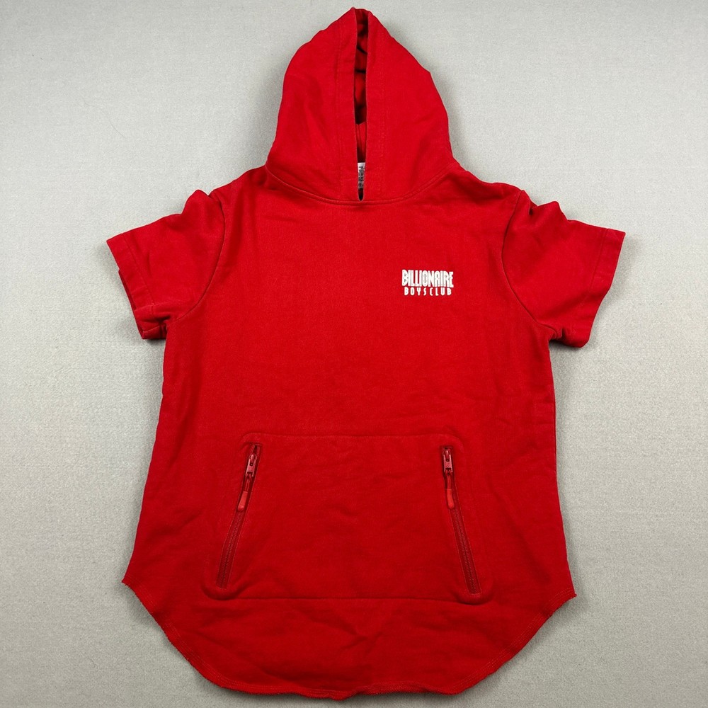 Billionaire Boys Club Hoodie Men Large Red Short Sleeve Curved Hem Pullover L