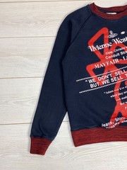 Vivienne Westwood Anglomania Sweatshirt Navy Blue Red Raglan Logo Size S