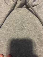 Men’s ADIDAS ALL SEASON PULLOVER HOODIE Sz S Gray IX3958 Center Logo