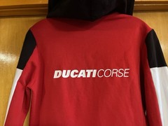 DUCATI CORSE Mens M Hoodie Full Zip Front Track Jacket, Sweat Jacket Red & Black