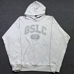 Gymshark GSLC Hoodie Med Gray Embroidered Gym Lifting Club Pullover Sweatshirt