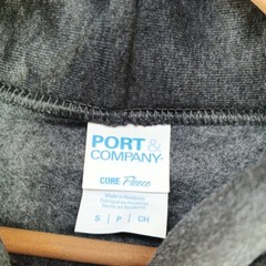 PORT & COMPANY Hoodie Fleece SMALL Men Casual Print Pullover Fall Winter Gray