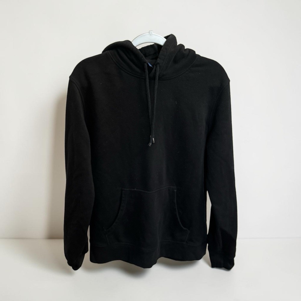 DIVIDED Men Black Pullover Hoodie SizeM PreOwned Drawstring hood Kangaroo pocket