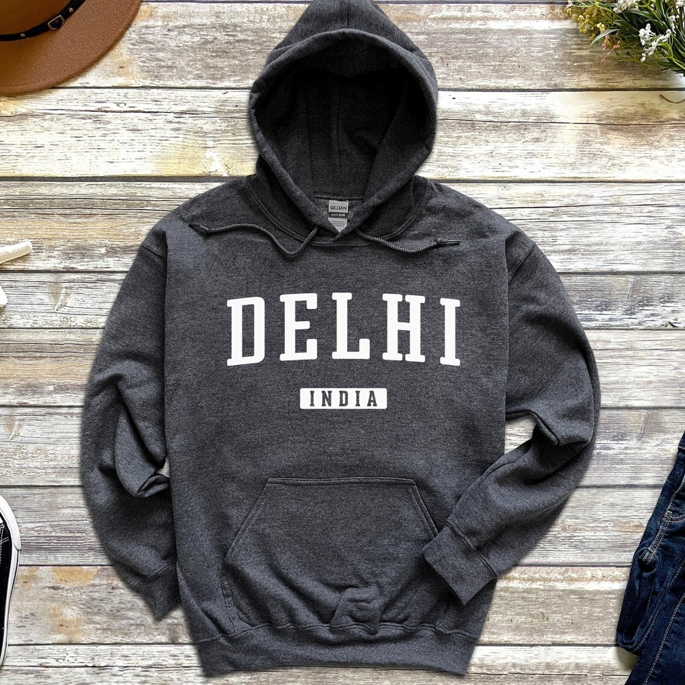 Delhi Hoodie | Delhi India Pullover Hoodie | Bharat, India Gate, India Vacation