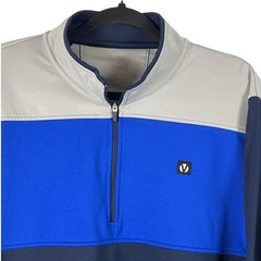 VUGA Men’s Blue Gray 1/4 Zip Sweatshirt Sporty Athletic Golf Pullover Large