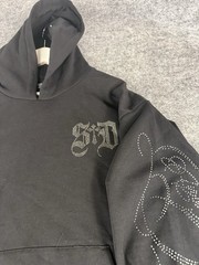 Supply And Demand Hoodie Mens XL Beaded Cross Shirt Black Streetwear Hip Hop N4