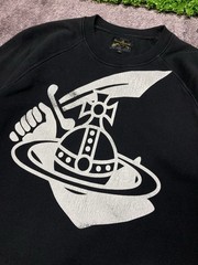 Vivienne Westwood Anglomania Chaos Big Logo Print Black Sweatshirt Y2K Size M