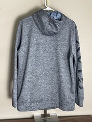 Avid Outdoors Hoodie Gray Heather Hook Fishing Beach L