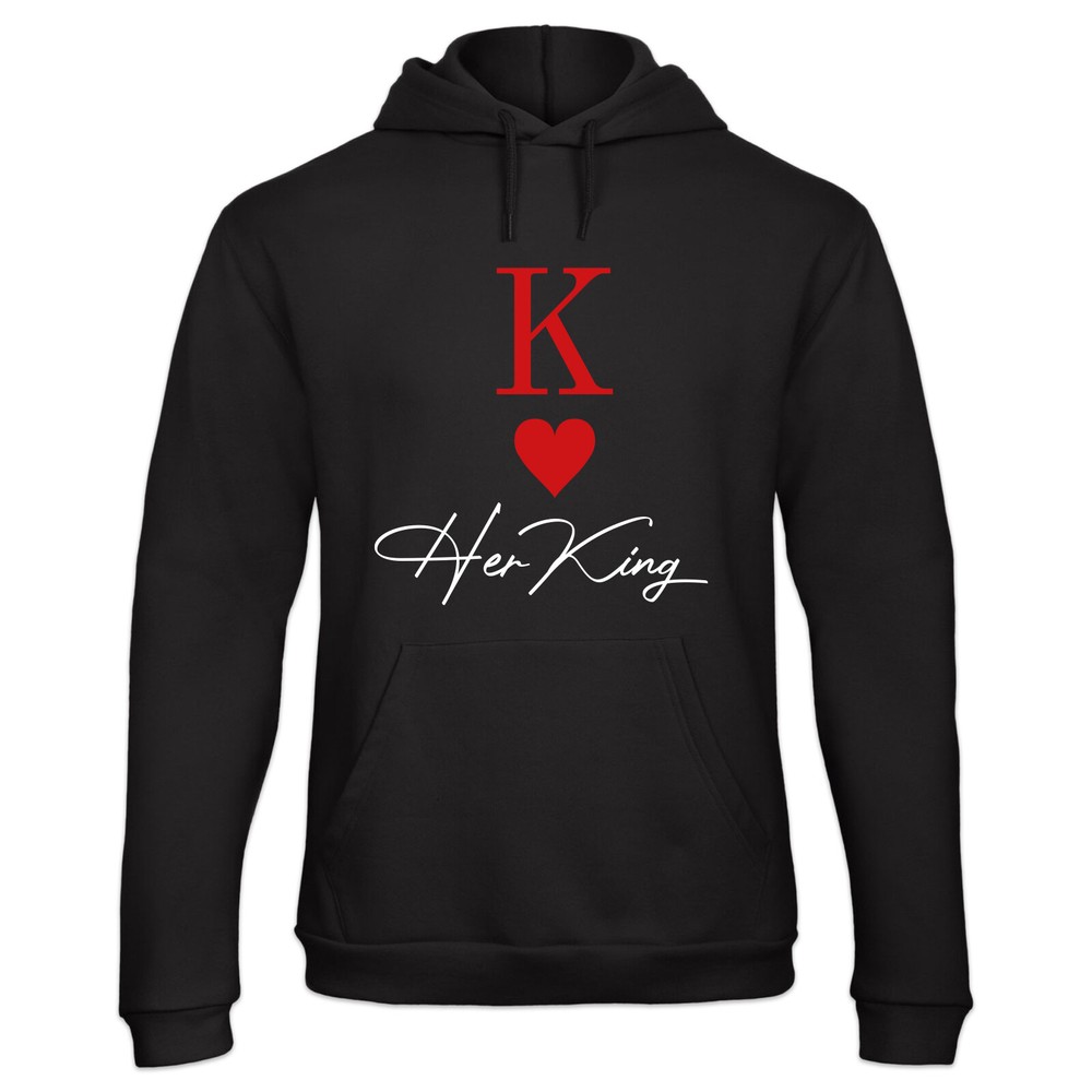 Her King His Queen Hoodie Hooded Jumper Couple Couple Valentines Day Unisex XXS-5XL