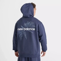 New Balance Rotation Fleece Mens Pullover Hoodie Blue Medium NWT
