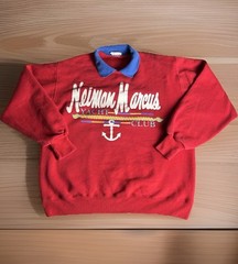 Vintage Rare Neiman Marcus Yacht Club Collared Sweatshirt Red Men’s Size Medium