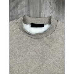 Fear of God Essentials Classic Fit Fleece Crewneck Light Heather Oatmeal — Large