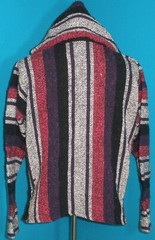 Adult S/M Beach Spring Poncho Colorful Hoodie Pullover Baja Hippie Surfer Hooded