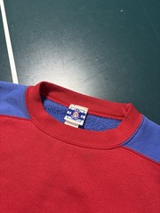 Vintage 80s Short Sleeve Crewneck Sweatshirt Men’s Large Red Blue Color Block