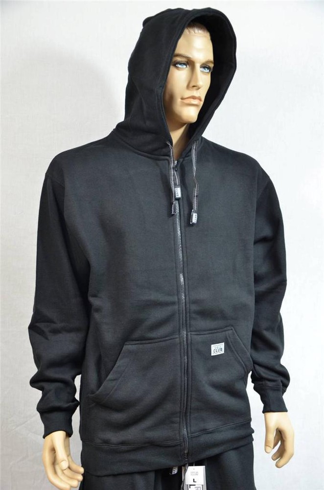 1 NEW PRO CLUB HEAVY WEIGHT FLEECE FULL ZIP HOODIE SWEATSHIRT BLACK S-7XL 1PC