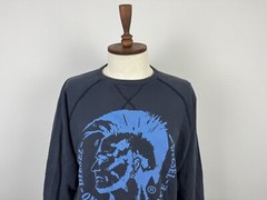 Diesel Blue Big Logo Long Sleeve Comfort Men’s Basic Cotton Sweatshirt Sz M
