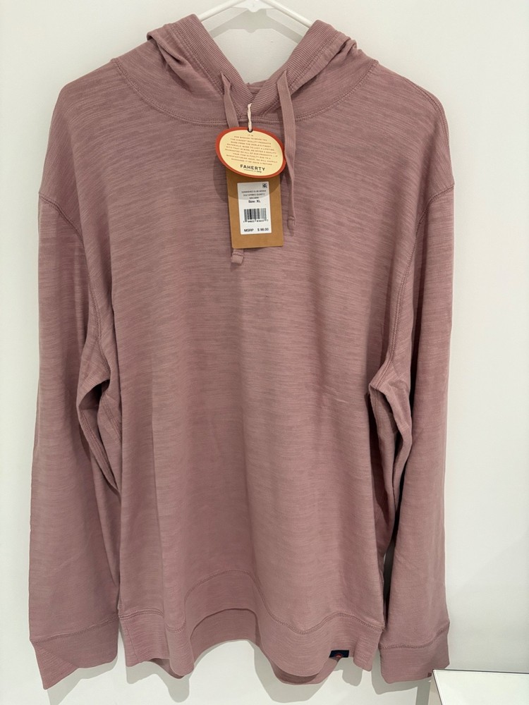 Faherty NWT Hoodie Mens Sunwashed Slub Spring Quartz