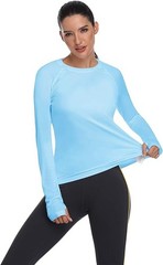 SPF 50 Women Sun Protection Shirt UV Long Sleeve Hiking Top Quick Dry Outdoor To