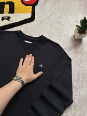 Vivienne Westwood Orb Embroidered Crewneck Sweatshirt Black Pullover Size M Mens