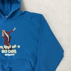 Anchorman Sweater Hoodie Mens XL Blue Ron Burgundy Big Deal Graphic Quote Fleece