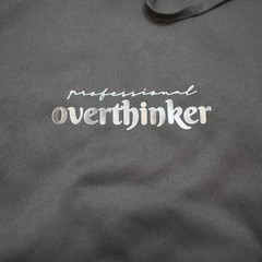 NWOT Overthinker Black Pullover Hoodie Unisex One Size Minimalist Graphic