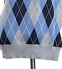 PAUL JONES Men’s Gray & Blue Argyle Knit Turtleneck Sweater Long Sleeve Size M