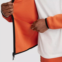 Nike Tech Fleece Windrunner Hoodie Coral Orange Black HV0949-846 Mens 🍊NEW