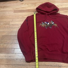Ralph Lauren Polo Triple-pony Fleece Hoodie Pullover Size Large Burgundy