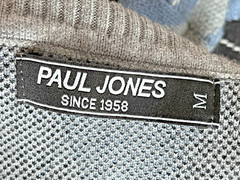 PAUL JONES Men’s Gray & Blue Argyle Knit Turtleneck Sweater Long Sleeve Size M