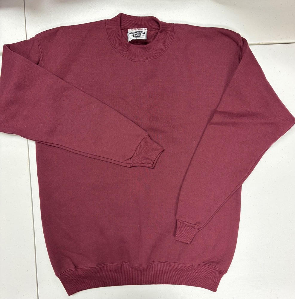 NOS Vintage 90’s Lee Heavyweight Crewneck Sweatshirt Burgundy Size Medium