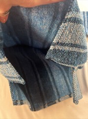 Mexican Baja Hoodie Drug Rug Blue/White/Black, Size Small, Pockets Men’s/Women’s