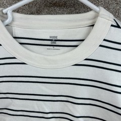 NWT Mode of One Men’s Sweatshirt Size Small White Black Striped Long Sleeve