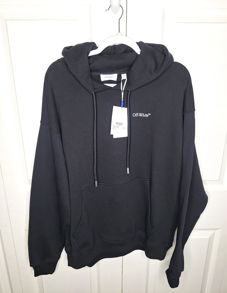 Off-White c/o Virgil Abloh Cloud Arrow Skate Hoodie Black Mens Medium Oversized