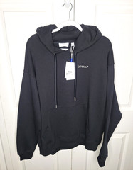 Off-White c/o Virgil Abloh Cloud Arrow Skate Hoodie Black Mens Medium Oversized