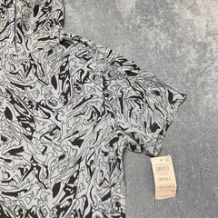 I.N.C International Concepts Hoodie Mens Small Black Gray Geometric Short Sleeve