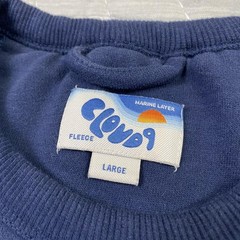 Marine Layer Sweatshirt Mens Large Multicolor Stripe Cloud 9 Fleece Crewneck