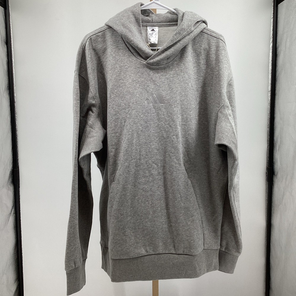 587. Adidas Men’s ALL SZN Fleece Hoodie in Light Heather Gray Size MT ~ NWT