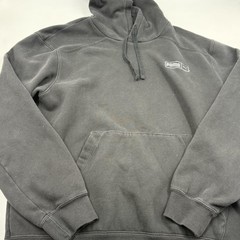 PUMA Hoodie Mens M Gray Pullover Fleece Hooded Pockets Drawstring Logo