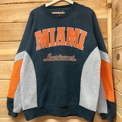 Vintage 90s Miami Hurricanes Collegiate Color Block Crewneck Sweatshirt Size M/L
