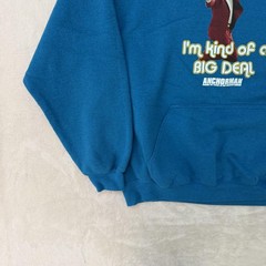 Anchorman Sweater Hoodie Mens XL Blue Ron Burgundy Big Deal Graphic Quote Fleece