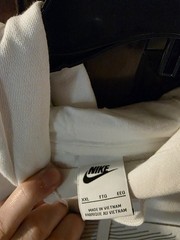 Nike Men’s White Graphic Print Pullover Hoodie Logo Hooded Pockets Size 2XL