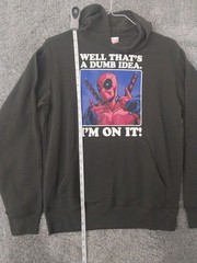 Deadpool “Well That’s A Dumb Idea” Mens XS Graphic Print Pullover Hoodie -Pocket