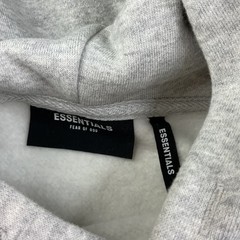Fear of God Essentials Hoodie Light Heather Grey Back Logo XXS Streetwear Fleece
