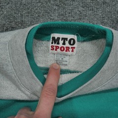 Vintage MTO Sport Sweatshirt Adult Medium Purple Green Colorblock Pullover 90s